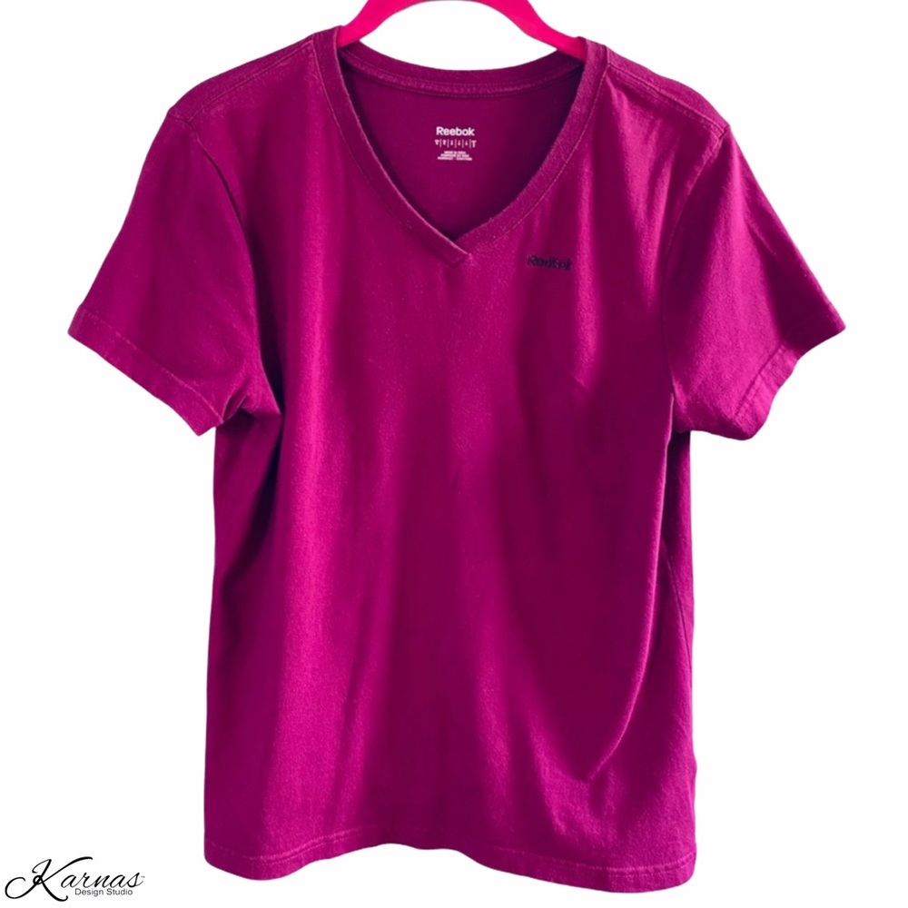 REEBOK Amethyst Purple V-Neck Tee SM